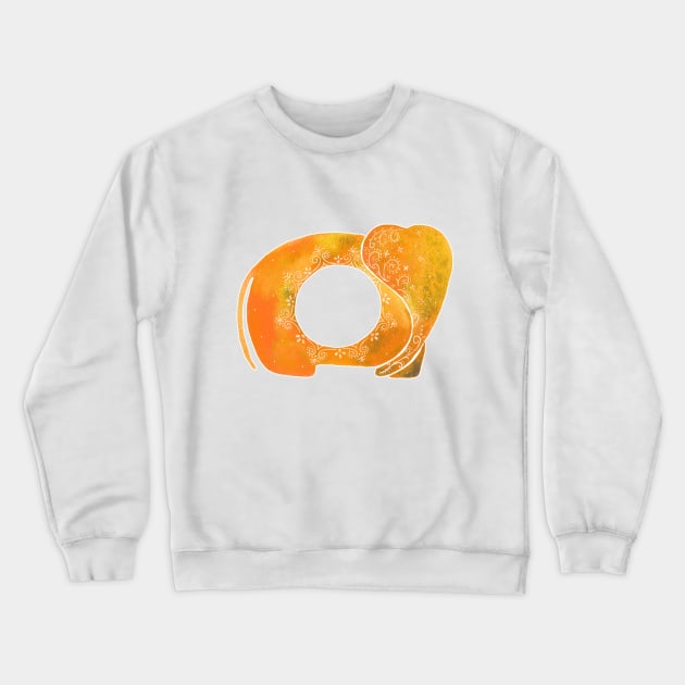 Orange minimalist elephant Crewneck Sweatshirt by Home Cyn Home 